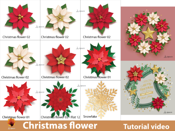 Christmas Paper Flowers Templates