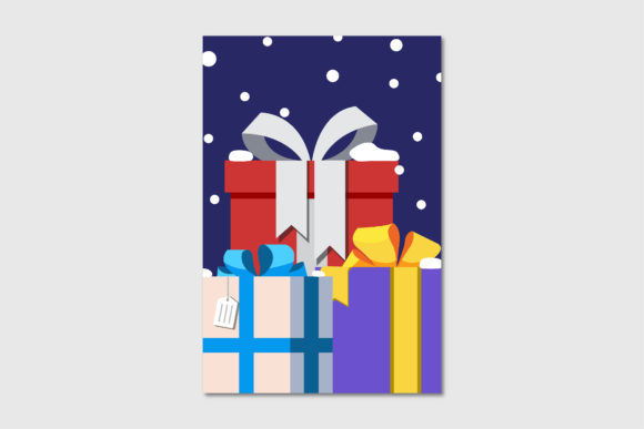 Close Up of Presents with Snow Falling for Crafts