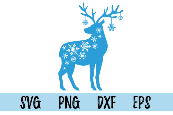 Deer with Snowflakes Crafts Graphic Design Asset