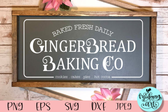 Gingerbread Baking Co Wood Sign Svg for Crafts