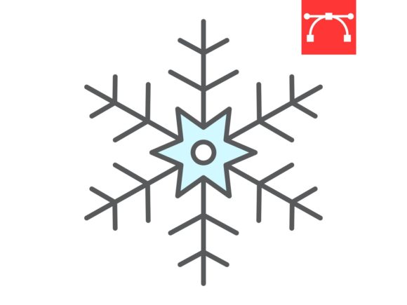 Snowflake Color Line Icon