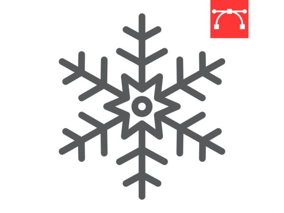 Snowflake Line Icon: A Decorative Touch for Local Brands