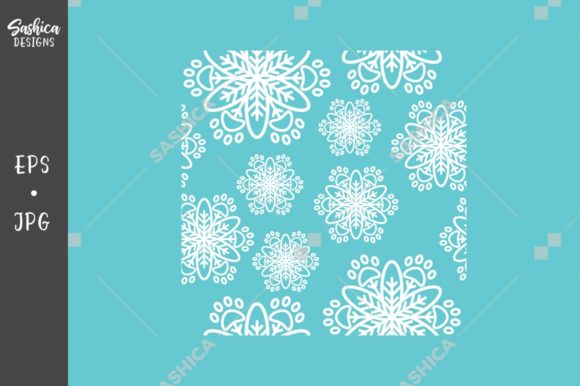 Snowflakes Paw Prints White Pattern