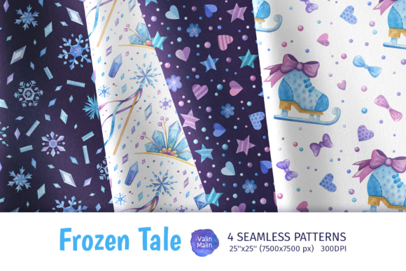 Watercolor Winter Patterns for Digital Creators