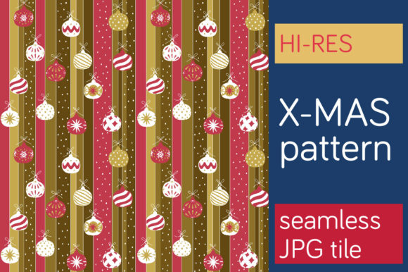 Xmas Seamless Pattern Tile - Gold